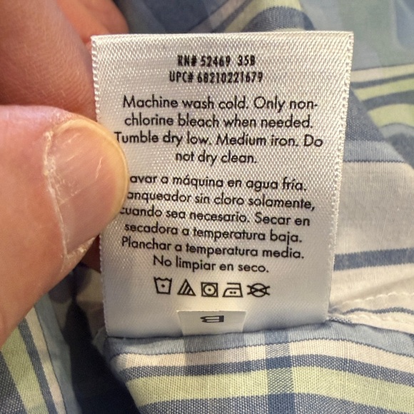 George Men's Casual Blue and Green Plaid Shirt - Picture 7 of 8